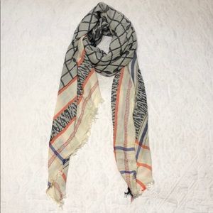 Zara Cream, Black Square Scarf